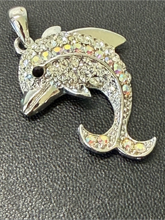 Vintage Jewelry - Vintage Crystal AB Pave Dolphin Charm Pendant For Necklace